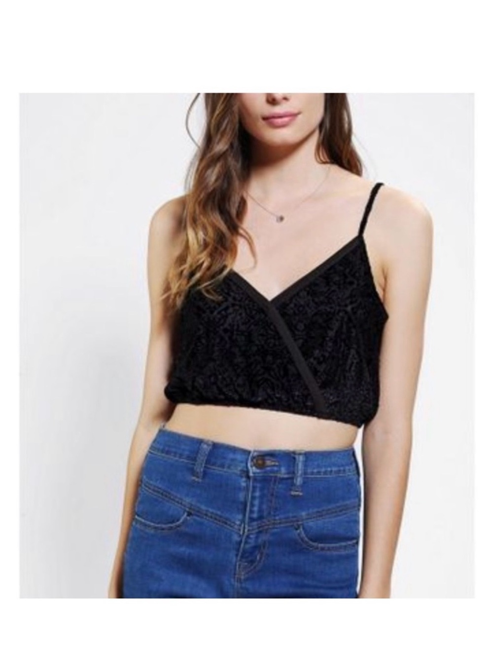 Urban Outfitters Kimchi Blue Black Lace Cropped Camisole - S